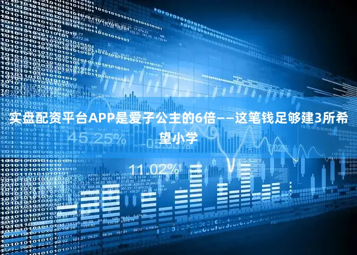 实盘配资平台APP是爱子公主的6倍——这笔钱足够建3所希望小学